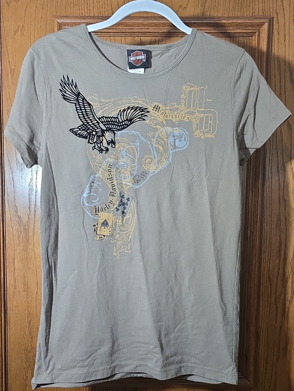 Harley-Davidson Taupe Short-Sleeve Tee with Eagle Graphic, St Thomas